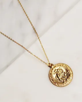 14k Gf Round Saint Christopher Necklace