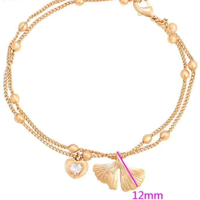 18k Gold Filled Two Layers Anklet