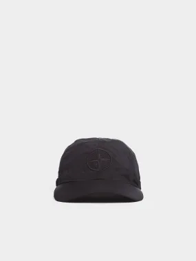 6 Panel Nylon Metal Cap, Black