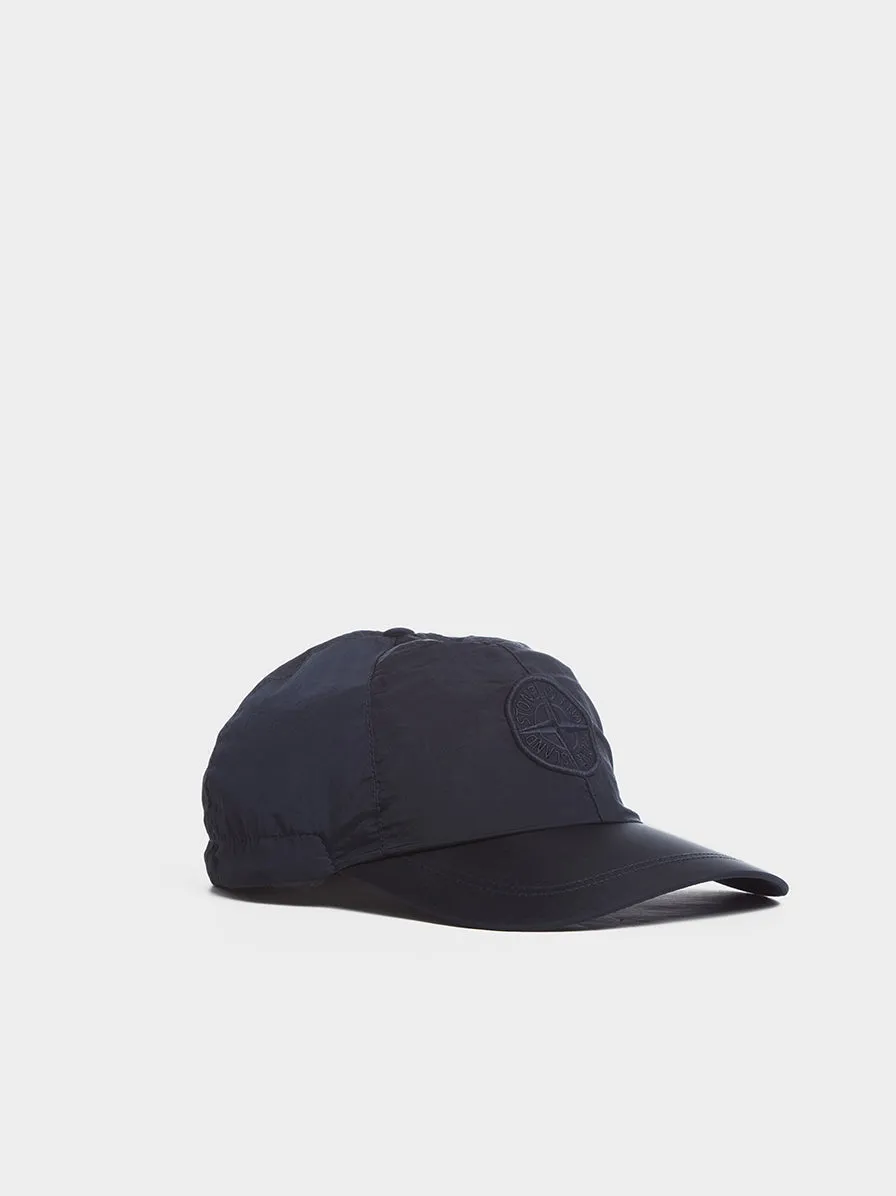 6 Panel Nylon Metal Cap, Black