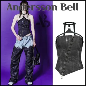 ANDERSSON BELL  |Faux Fur Sleeveless Street Style Cotton Tanks & Camisoles