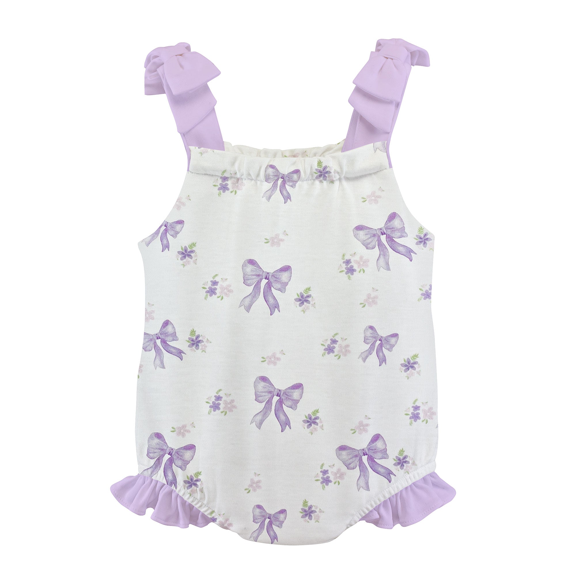 Baby Club Chic - Lavender Bows Ruffle Bubble