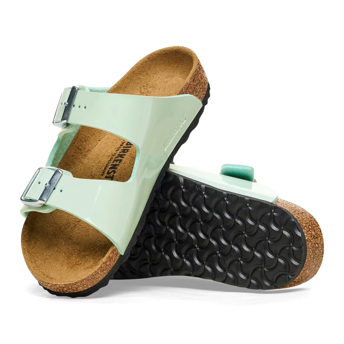 Birkenstock Girl's Arizona Patent Surf Green