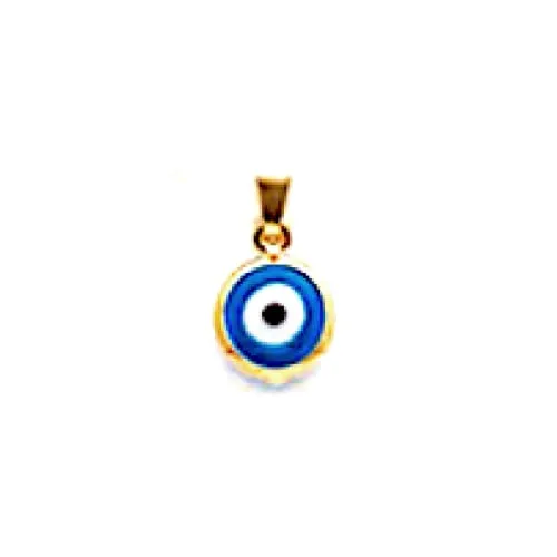 Blue evil eye pendant 18kts gold plated