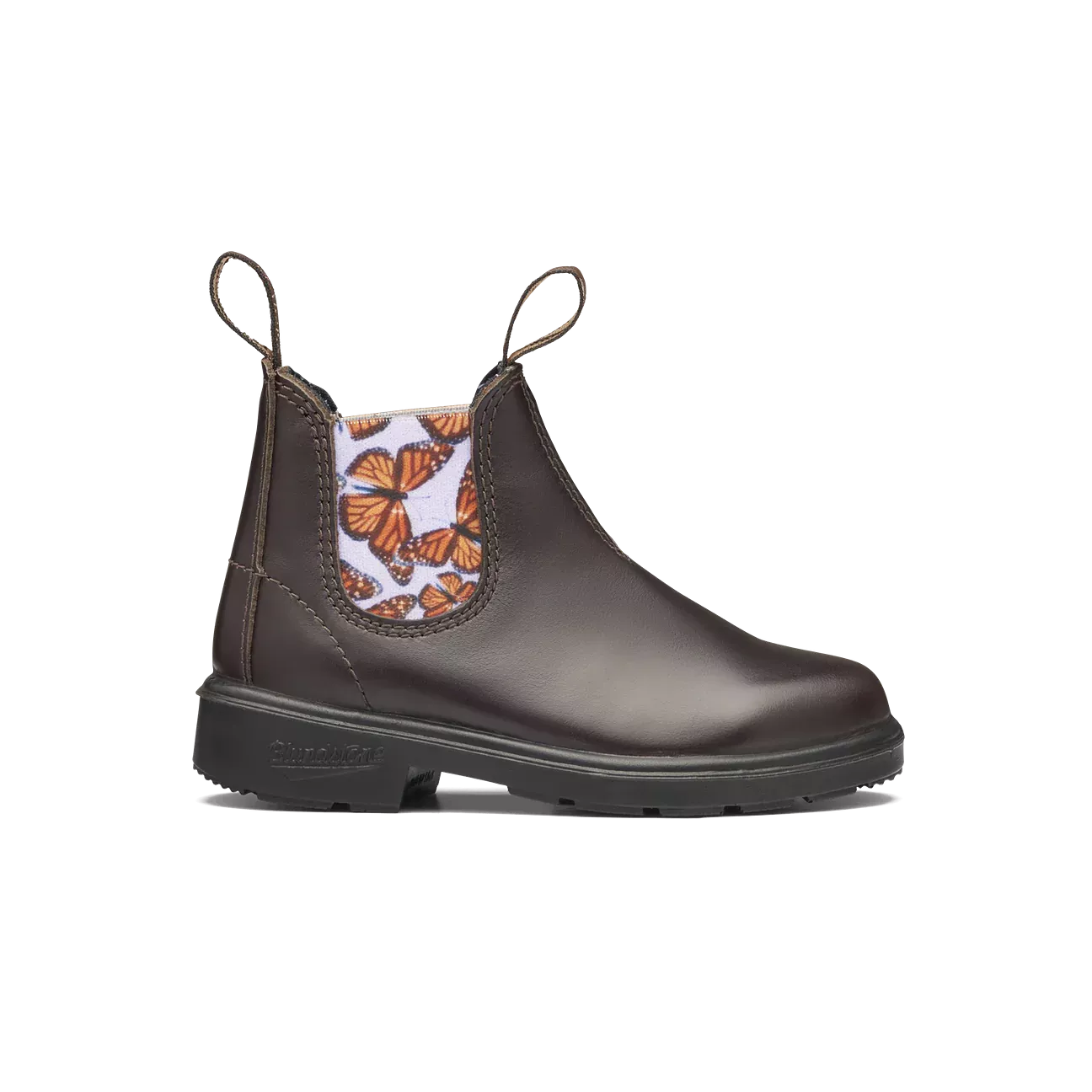 Blundstone Brown With Butterfly Lilac Elastic Kids' Boot