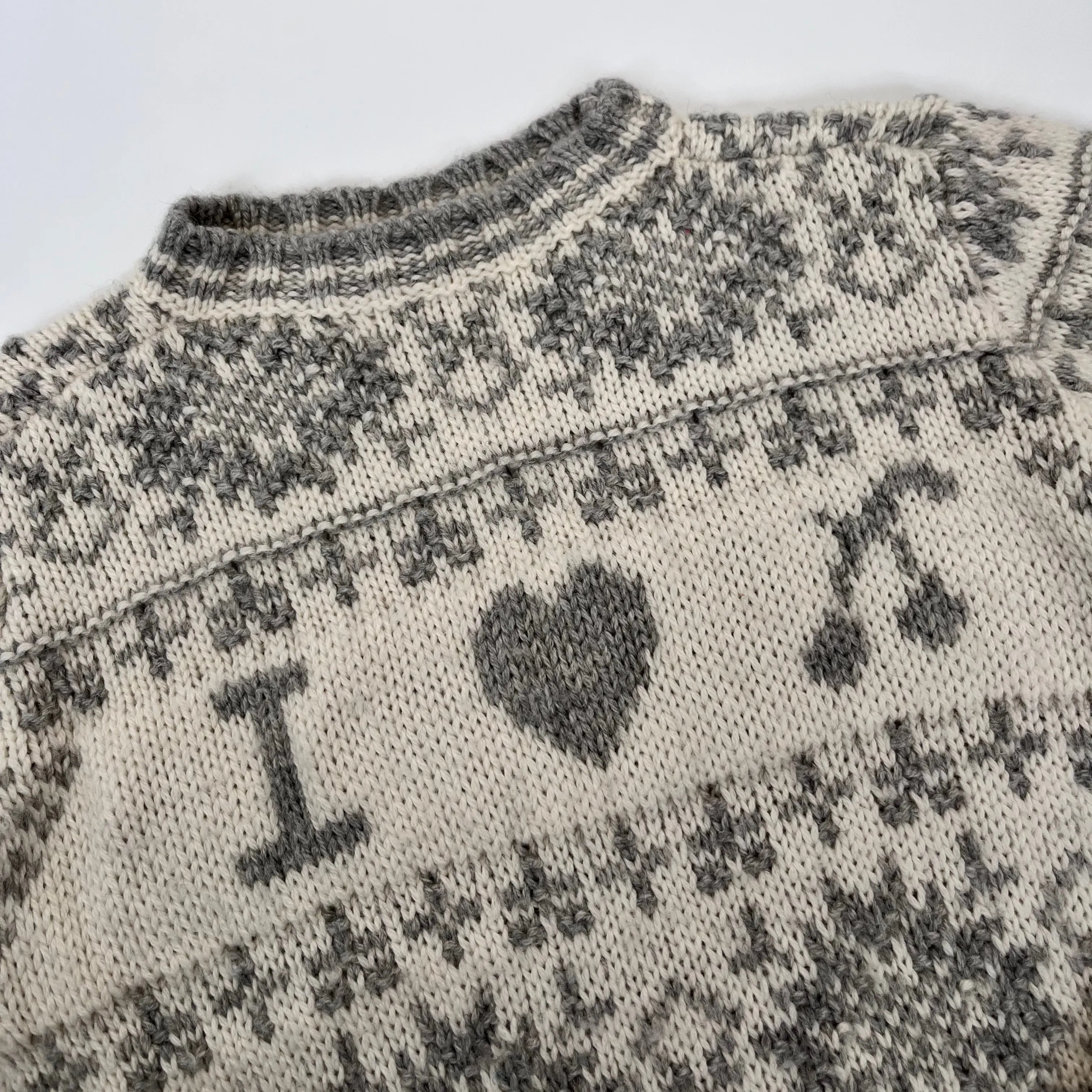 Bonpoint Alpaca/ Wool Mix Nordic Style Intarsia Chunky Knit Jumper: 6 Years