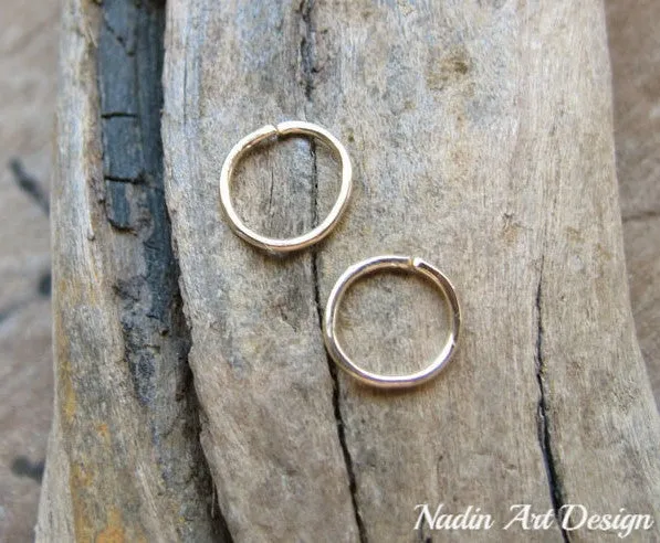 Cartilage Gold Filled Hoop Earrings - Helix / Tragus / Nose ring