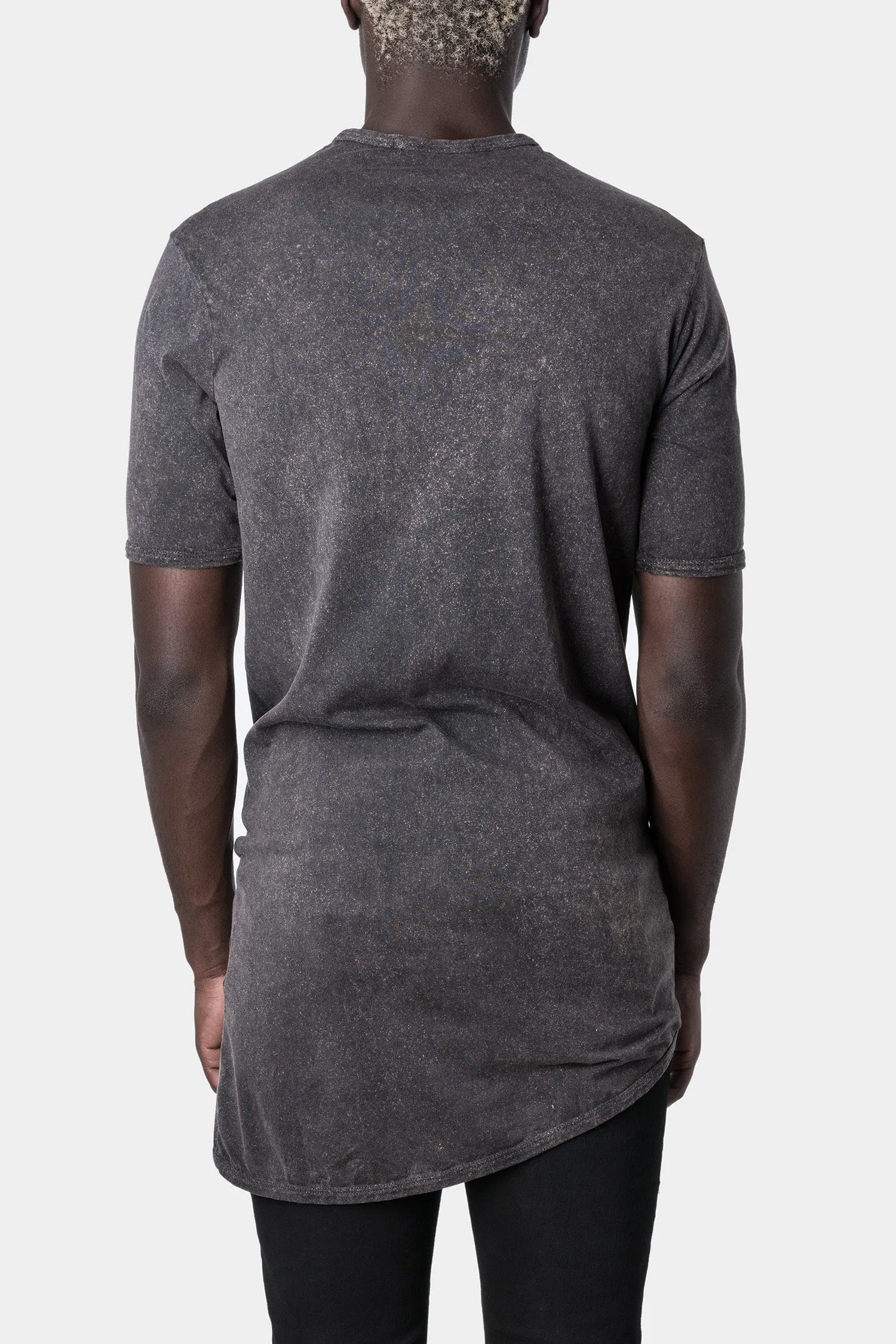 Cold dyed curved hem cotton T-Shirt