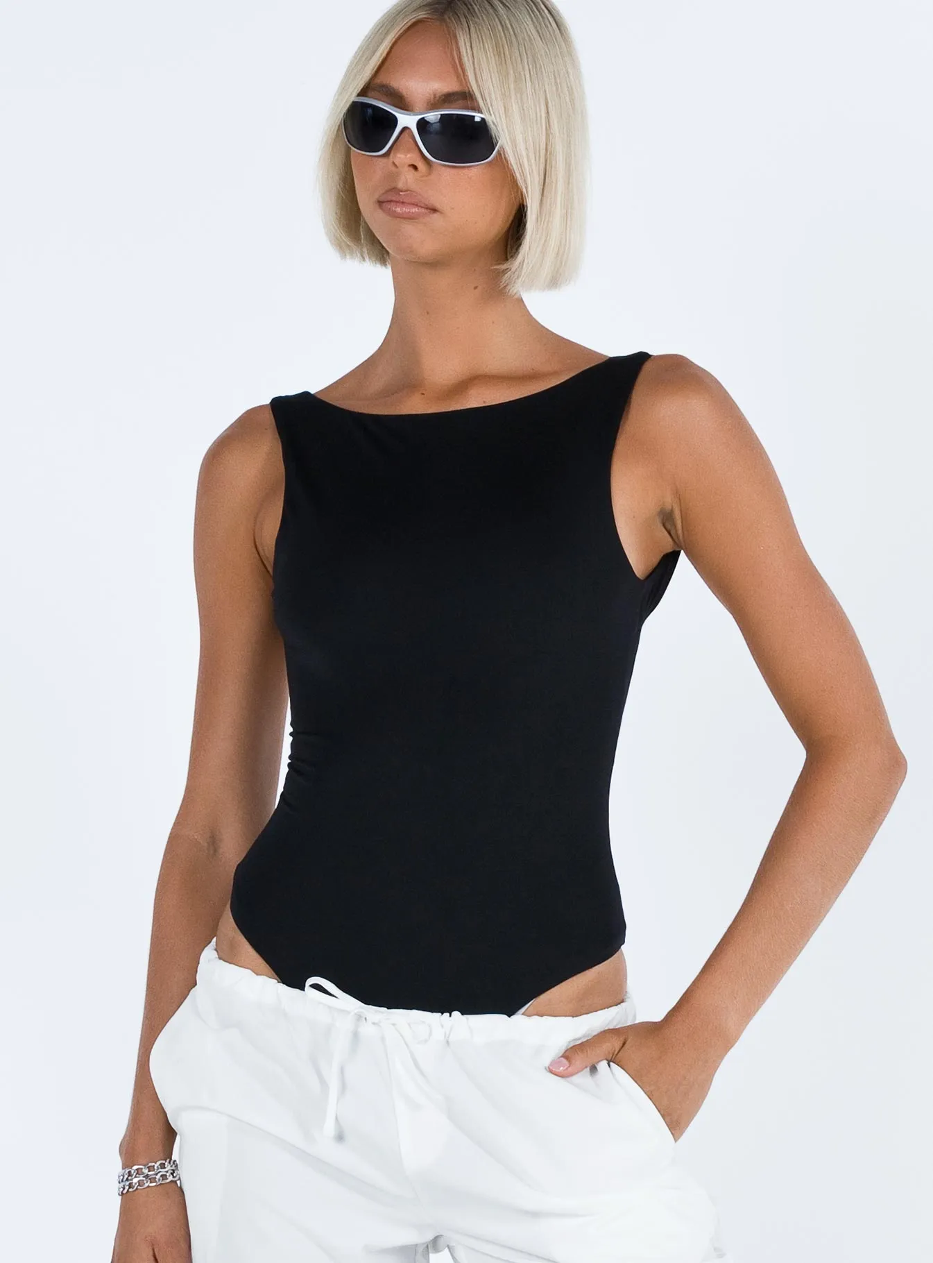 Coomba Backless Bodysuit Black