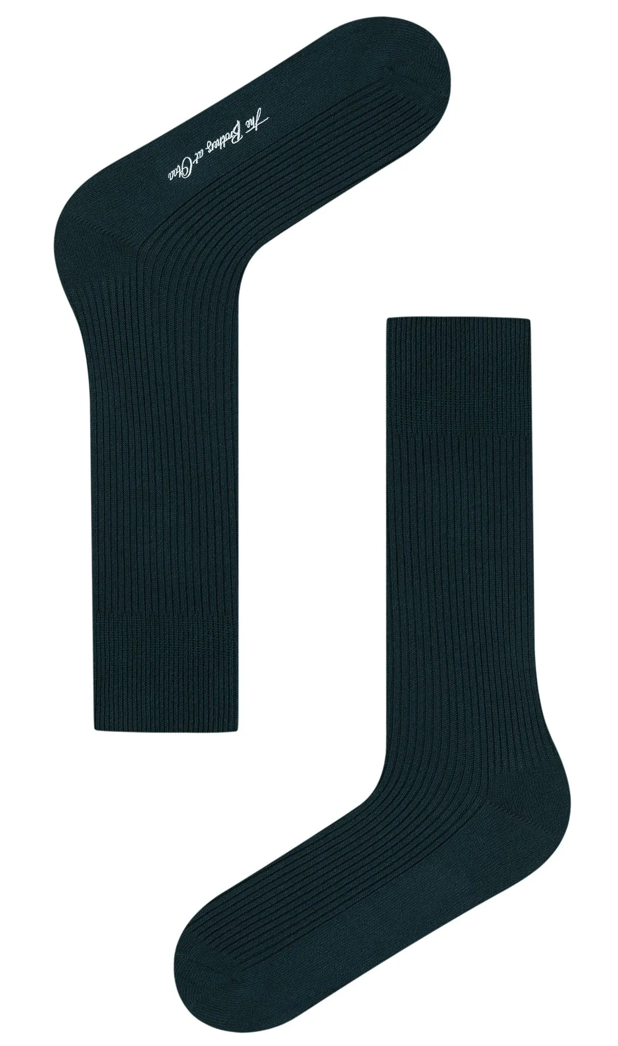 Dark Peacock Green Ribbed Socks