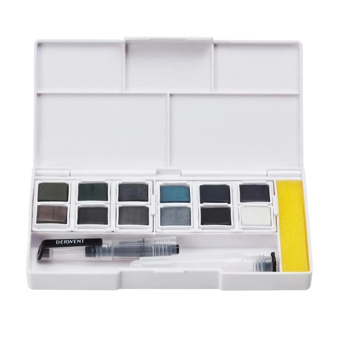 Derwent Tinted Charcoal Paint Pan Colours Set 12 + Waterbrush