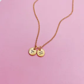 Duo Zodiac Gold Filled Necklace