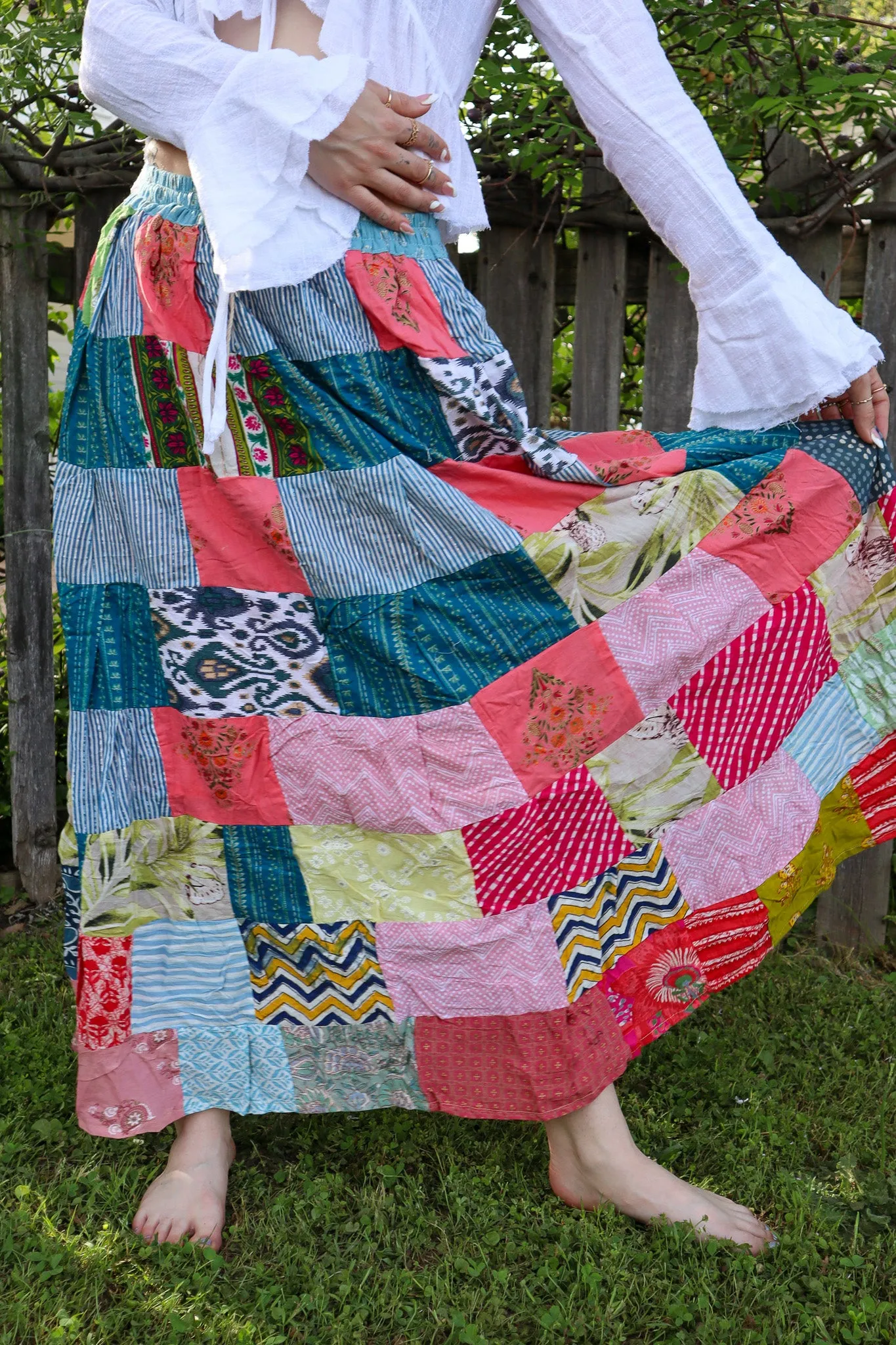 Ella Patchwork Maxi Skirt