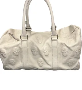 Embossed Skulls Leather Weekender