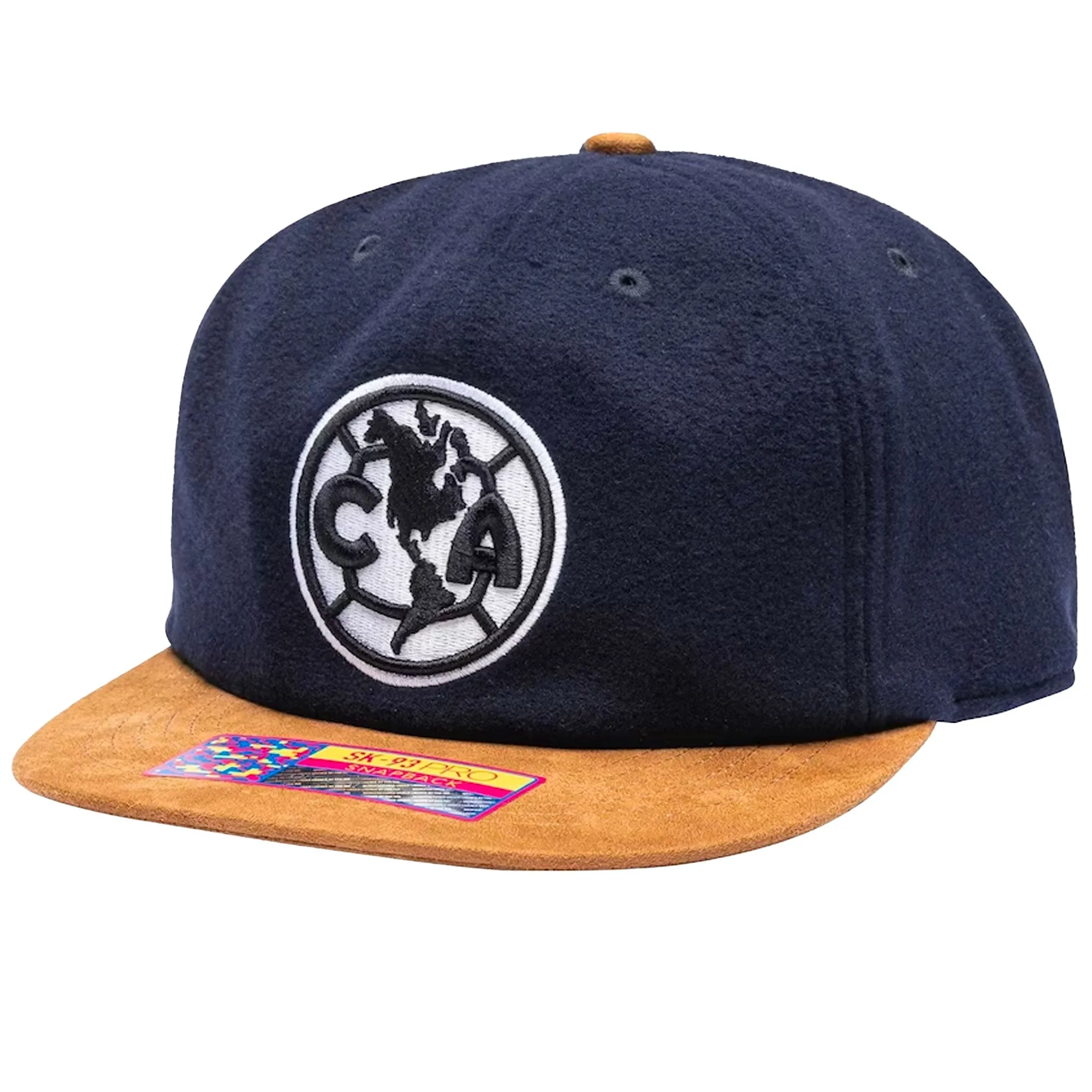 Fan Ink Club America Snapback Hat Navy/Brown