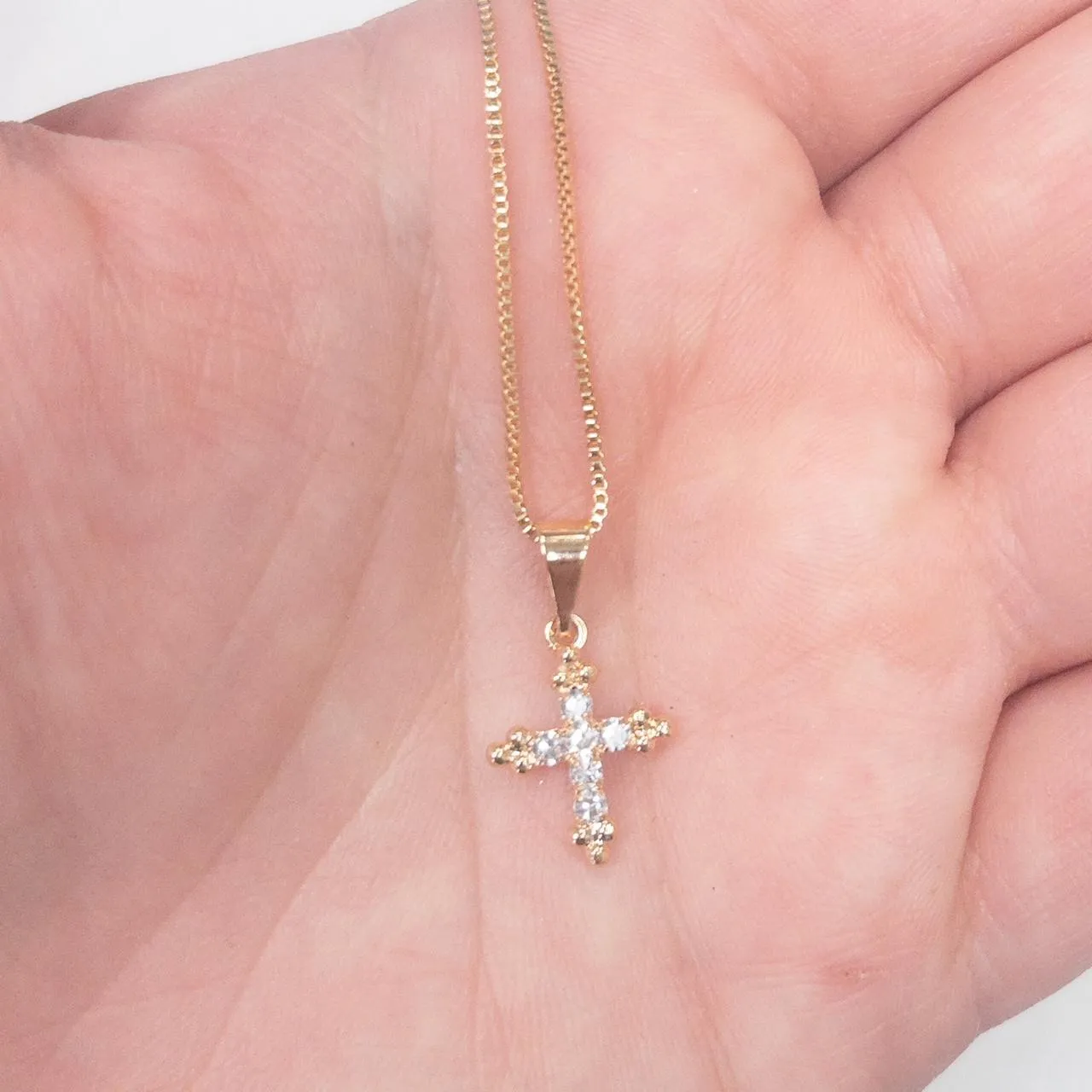 Fleur Cross Necklace