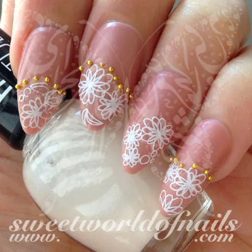 Flower Nail Art White Flower Nail Water Decals Water Slides