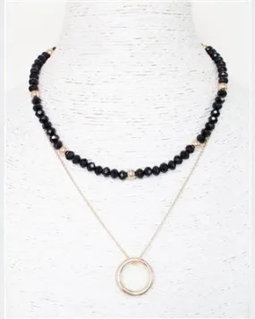 Gold Circle 2 Layers Necklace