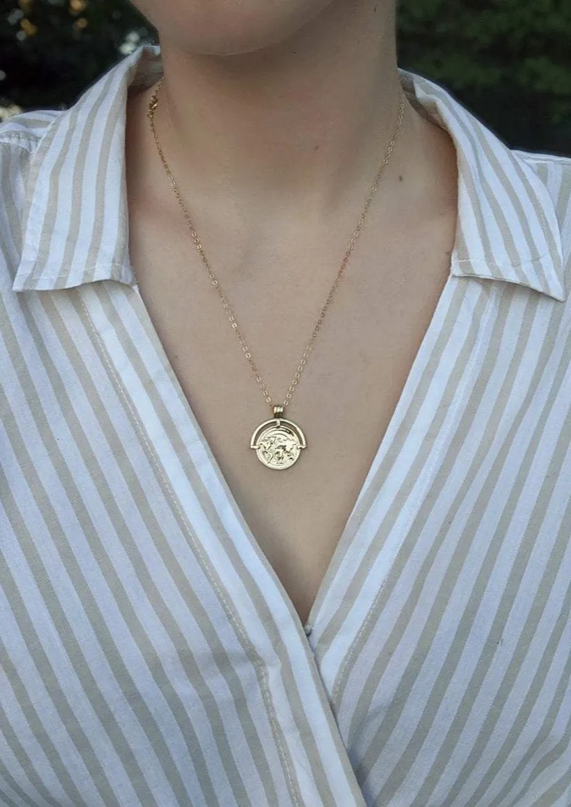 Gold Globetrotter Necklace by Layer the Love