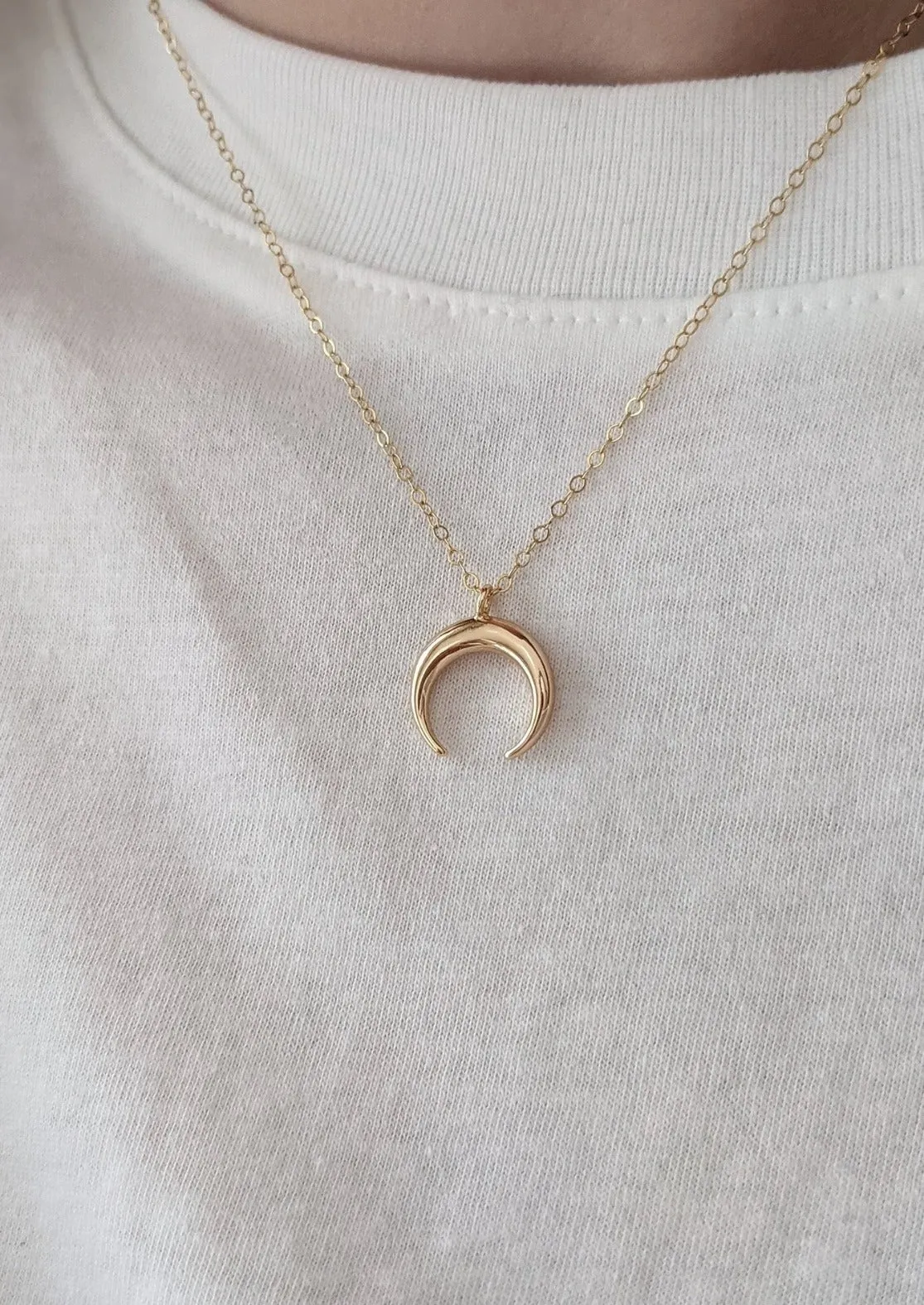 Gold Horn Necklace by Layer the Love