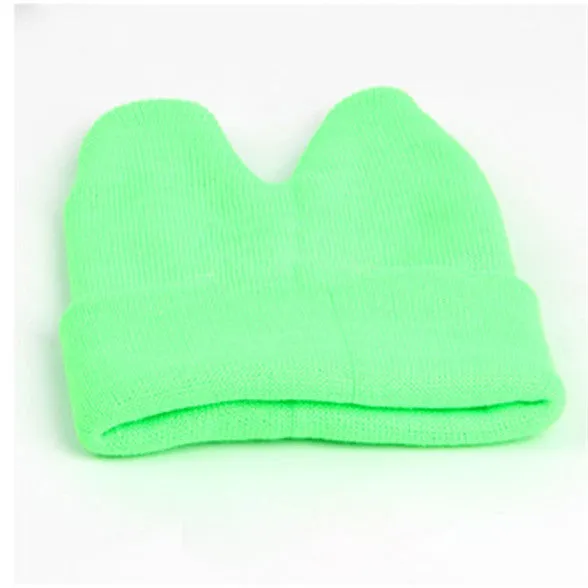 Hat Baby Kids Cute Ox Horn Knitted Wool Hats Boys Girls Warm Beanies Caps 1-9Y SM6