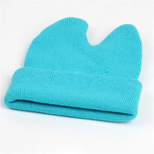 Hat Baby Kids Cute Ox Horn Knitted Wool Hats Boys Girls Warm Beanies Caps 1-9Y SM6