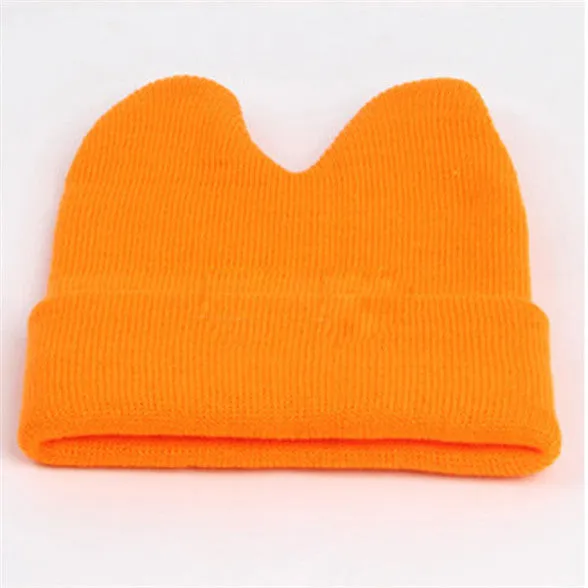 Hat Baby Kids Cute Ox Horn Knitted Wool Hats Boys Girls Warm Beanies Caps 1-9Y SM6