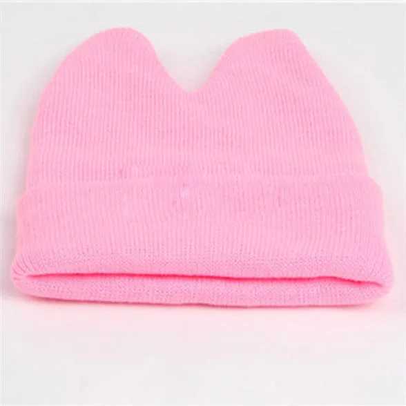 Hat Baby Kids Cute Ox Horn Knitted Wool Hats Boys Girls Warm Beanies Caps 1-9Y SM6