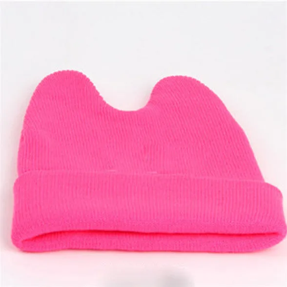 Hat Baby Kids Cute Ox Horn Knitted Wool Hats Boys Girls Warm Beanies Caps 1-9Y SM6