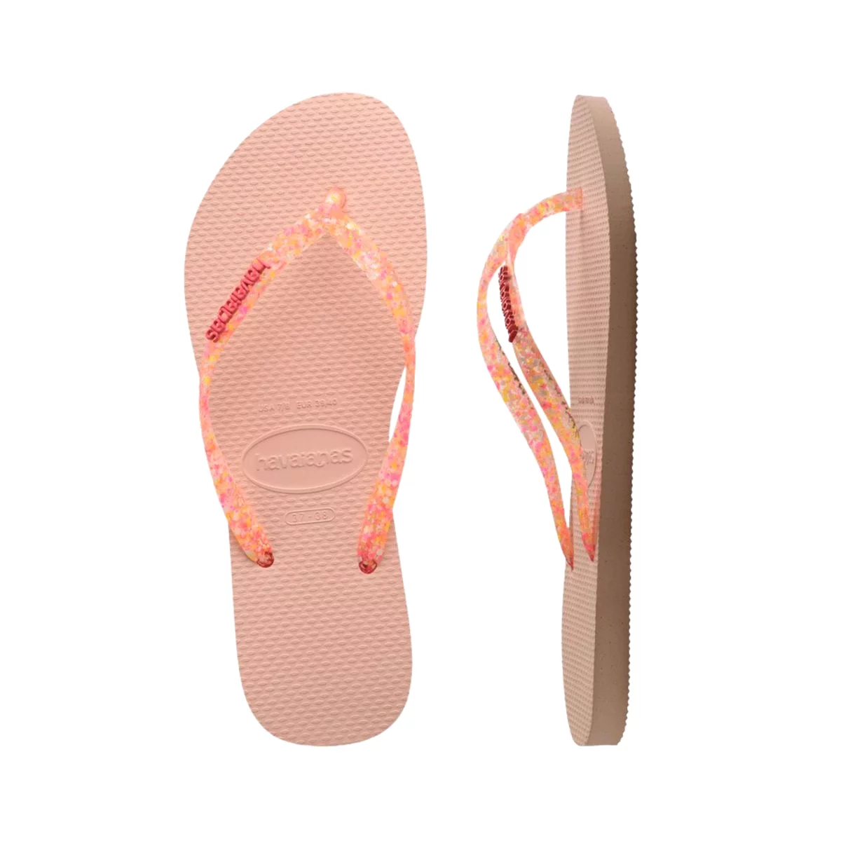 Havaianas Girl's Slim Glitter iridescent Pink (Sizes 3536-3738)