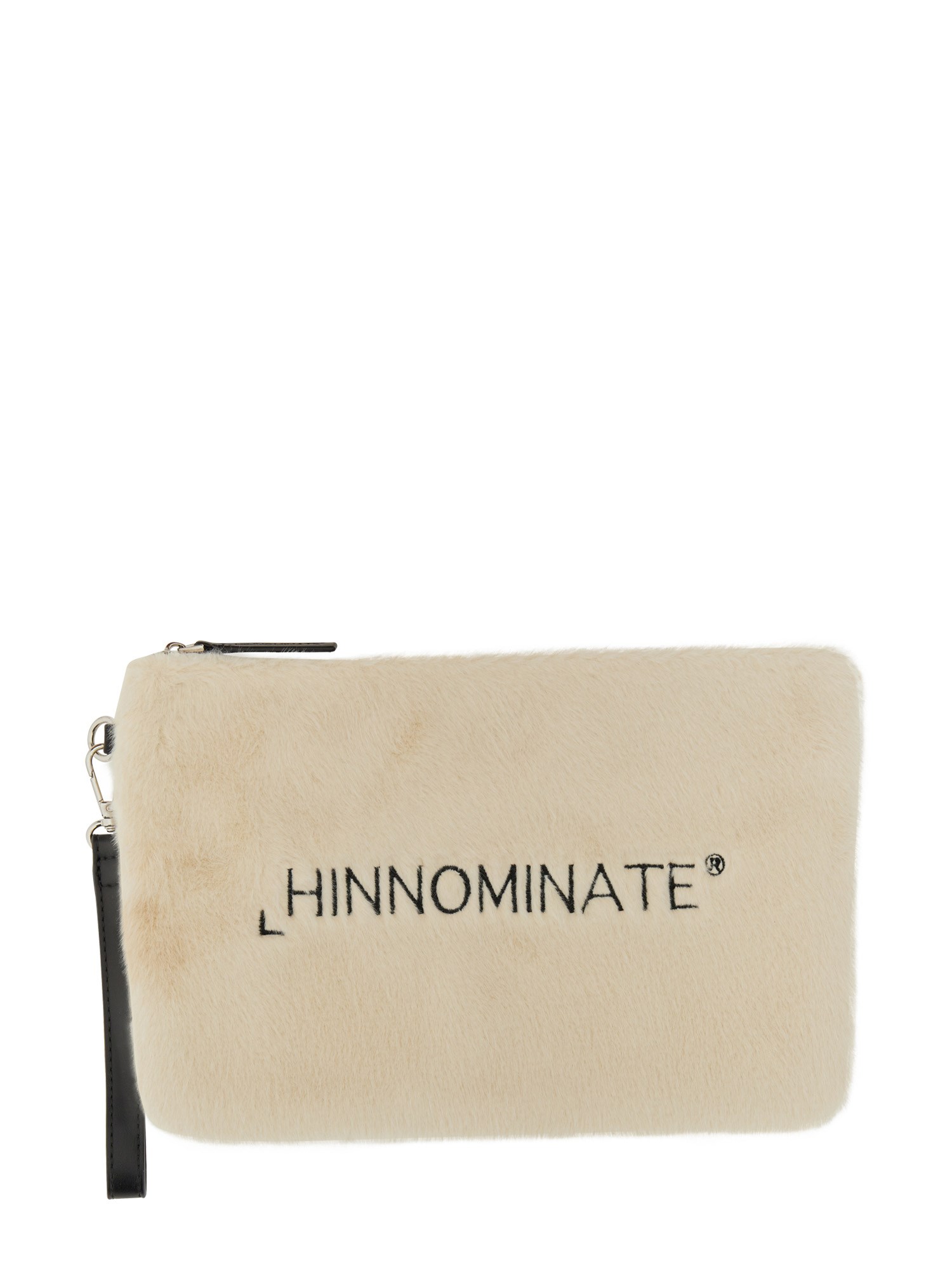 HINNOMINATE    FAUX FUR LOGO CLUTCH BAG