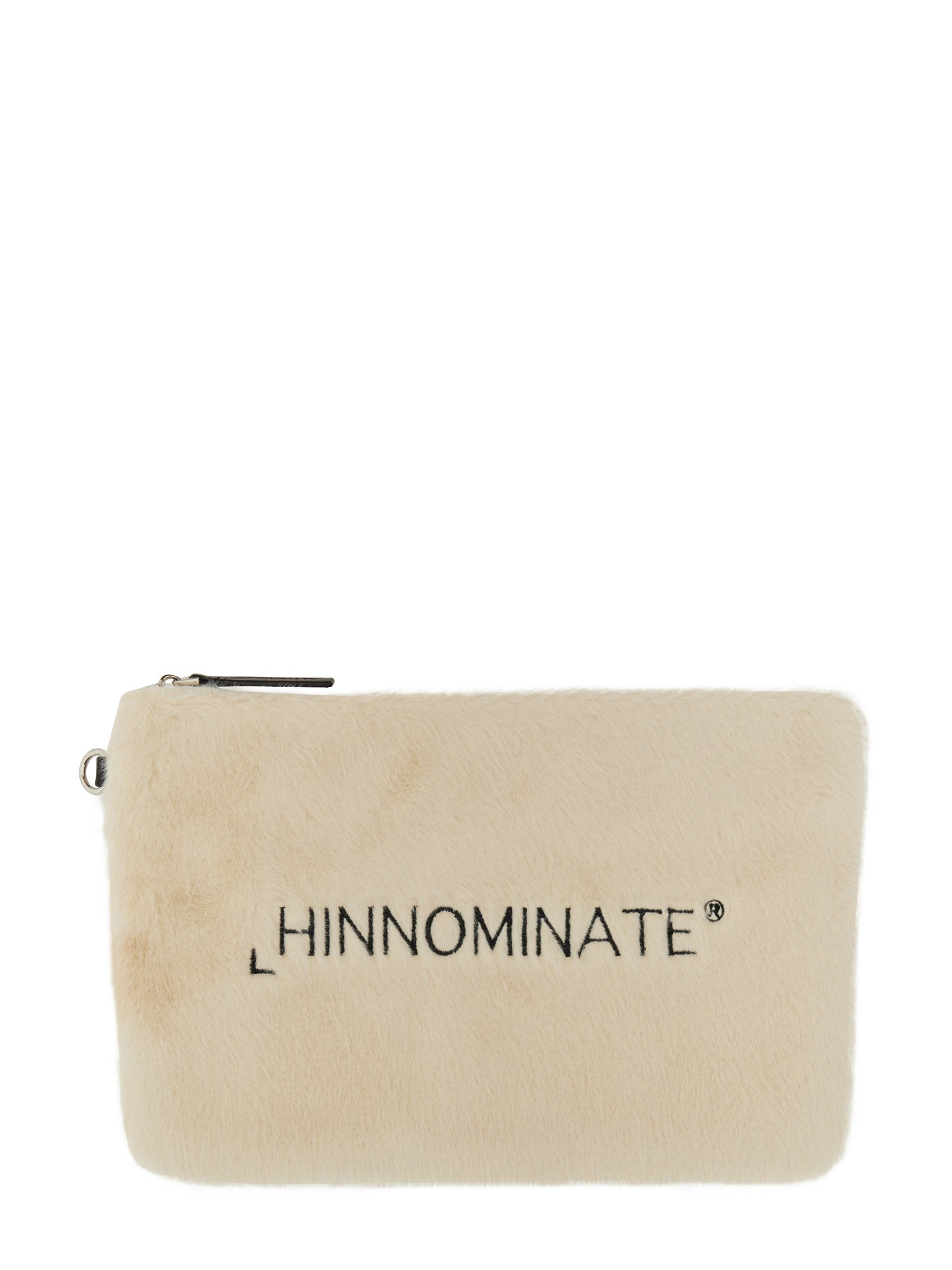 HINNOMINATE    FAUX FUR LOGO CLUTCH BAG