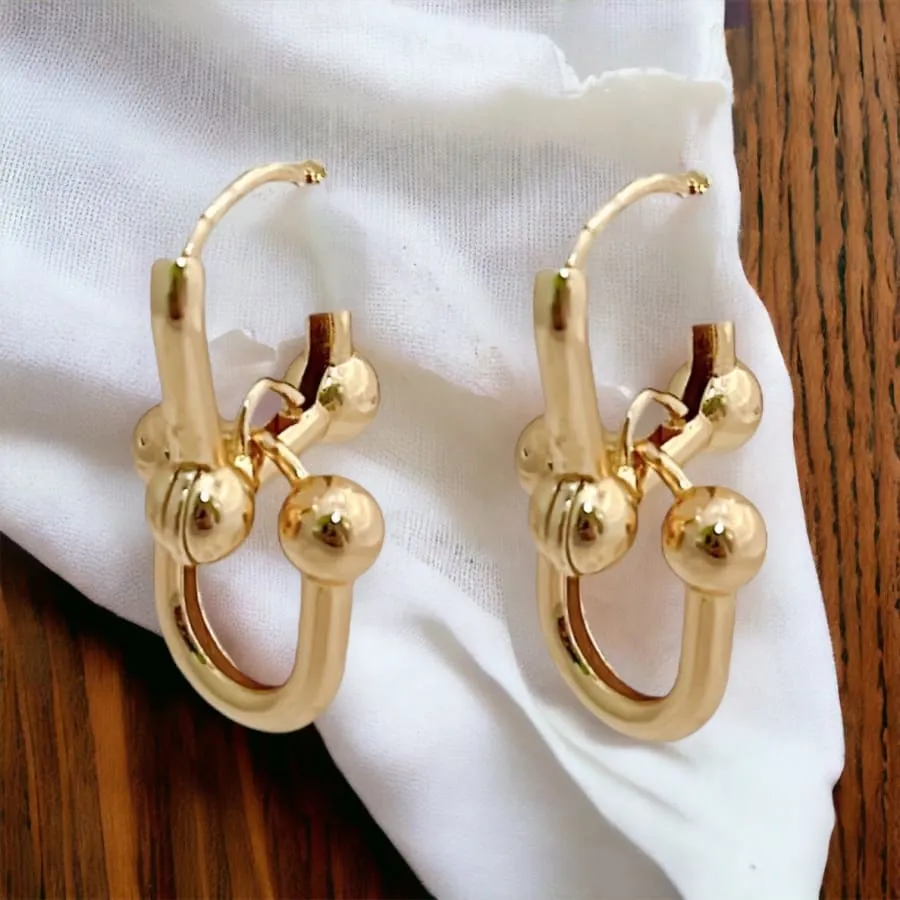 Huggies industrial earrings gold-filled