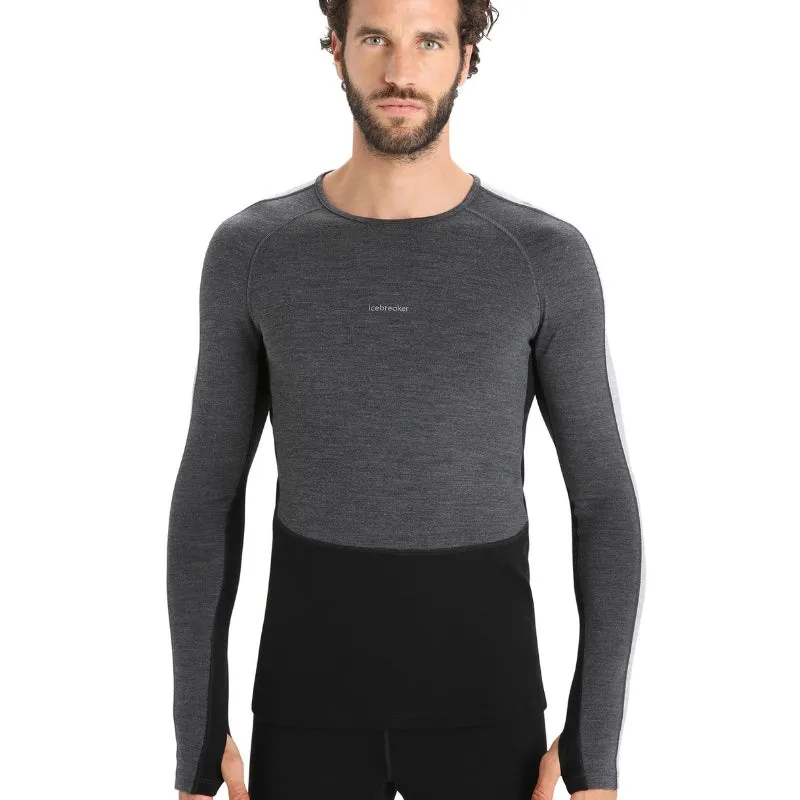 icebreaker Merino Base Layer Men's 260 Zoneknit Merino Long Sleeve Crewe Thermal Top - Jet Heather