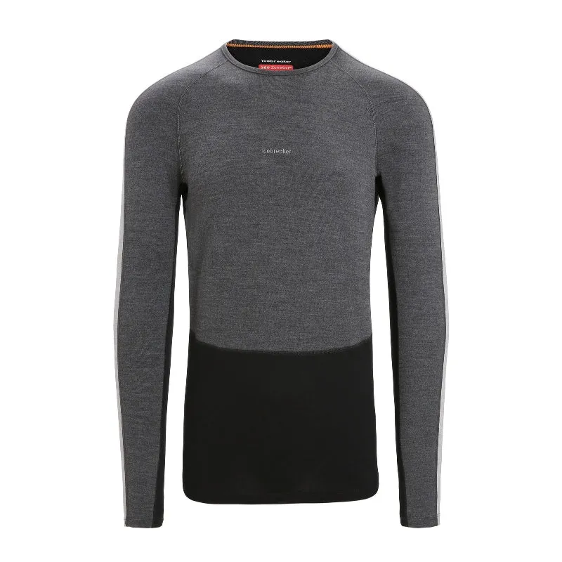 icebreaker Merino Base Layer Men's 260 Zoneknit Merino Long Sleeve Crewe Thermal Top - Jet Heather