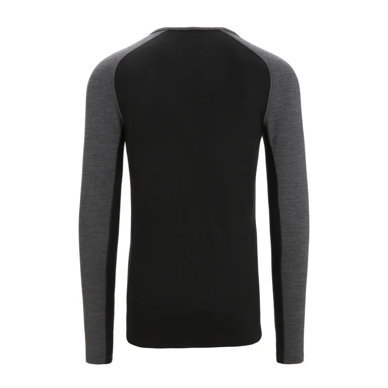 icebreaker Merino Base Layer Men's 260 Zoneknit Merino Long Sleeve Crewe Thermal Top - Jet Heather