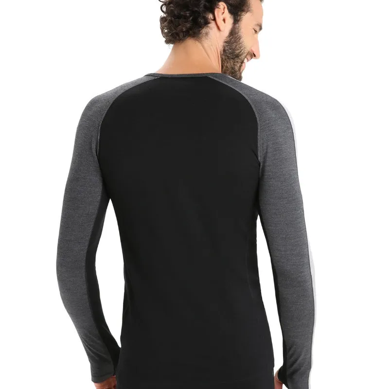 icebreaker Merino Base Layer Men's 260 Zoneknit Merino Long Sleeve Crewe Thermal Top - Jet Heather