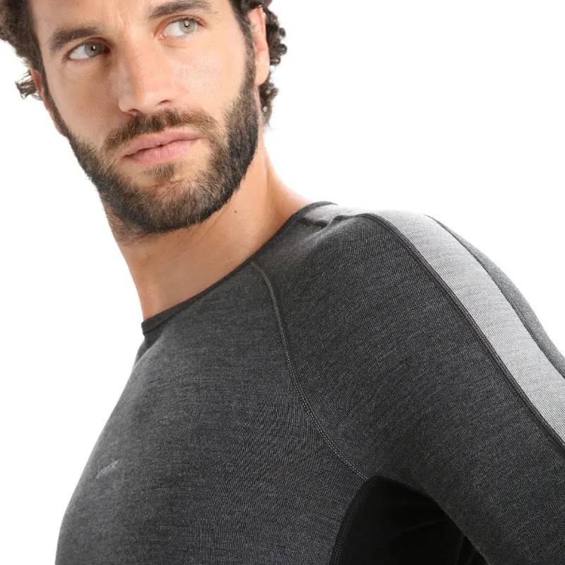 icebreaker Merino Base Layer Men's 260 Zoneknit Merino Long Sleeve Crewe Thermal Top - Jet Heather