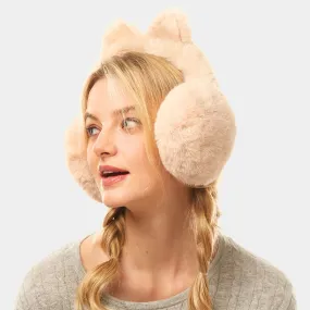 iLLASPARKZ Foldable Solid Color Cat Ear Faux Fur Earmuff