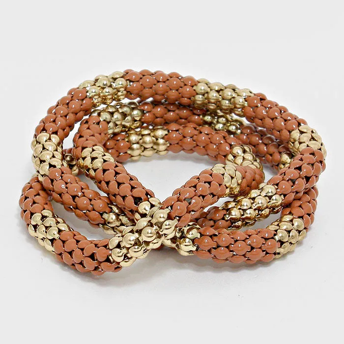 iLLASPARKZ Two Tone Metal Mesh Bracelet