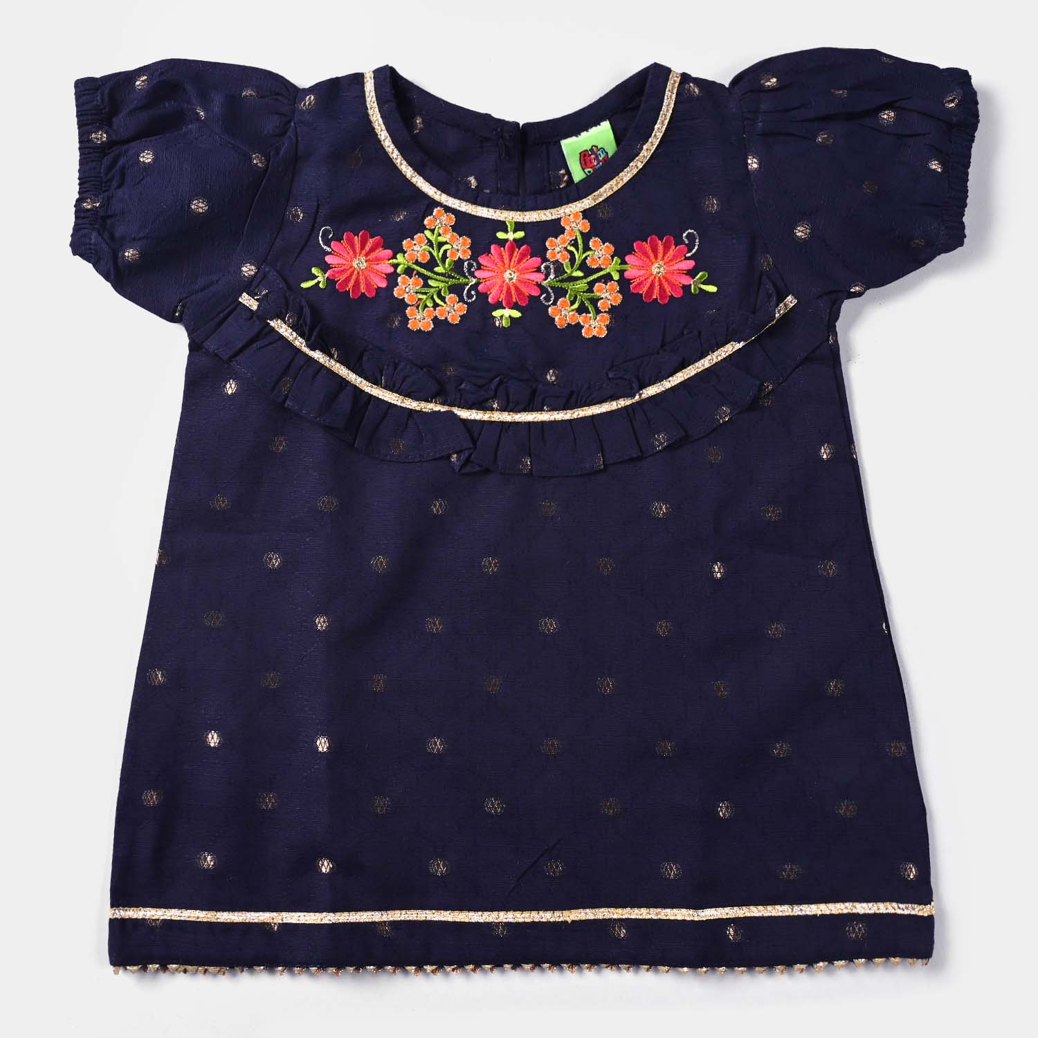 Infant Girls Jacquard 2Pcs Little Glow-Navy Blue