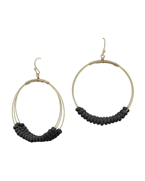 Layered Beaded Hoop Earrings