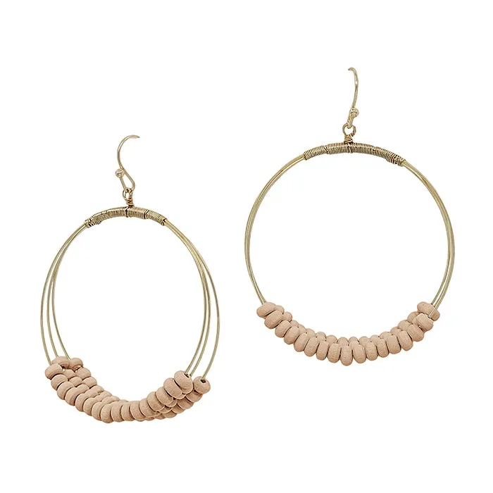 Layered Beaded Hoop Earrings