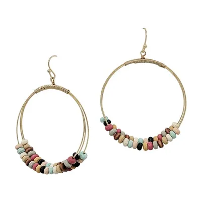 Layered Beaded Hoop Earrings