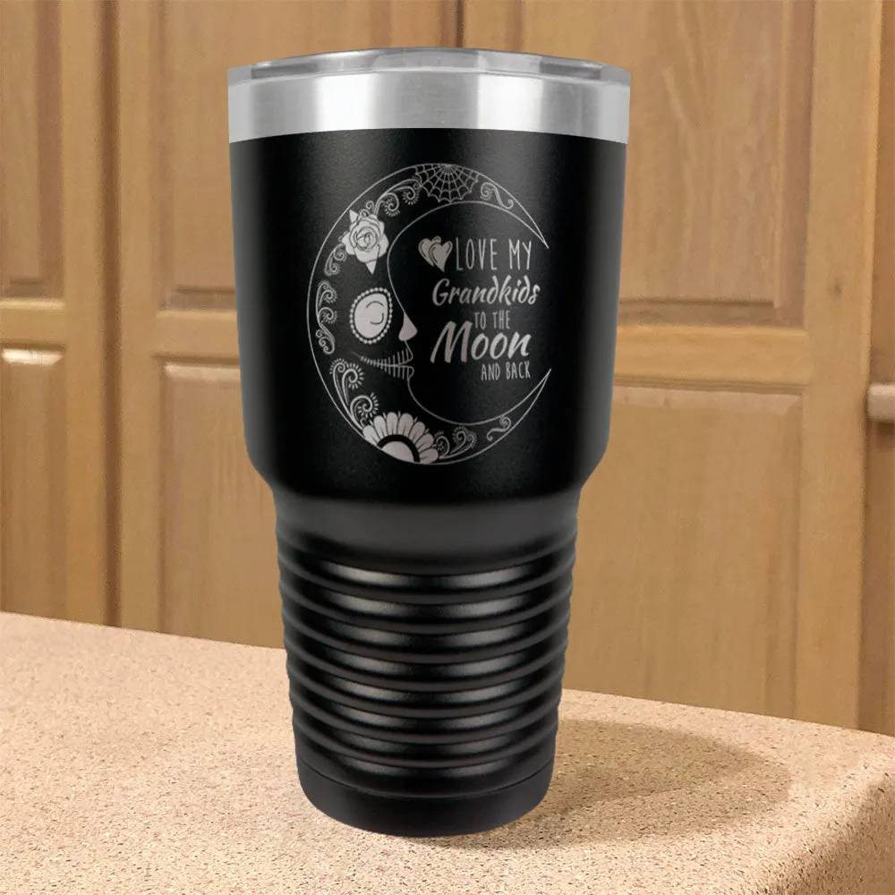 Love My Grandkids Sugar Skull Personalized Stainless Steel Tumbler