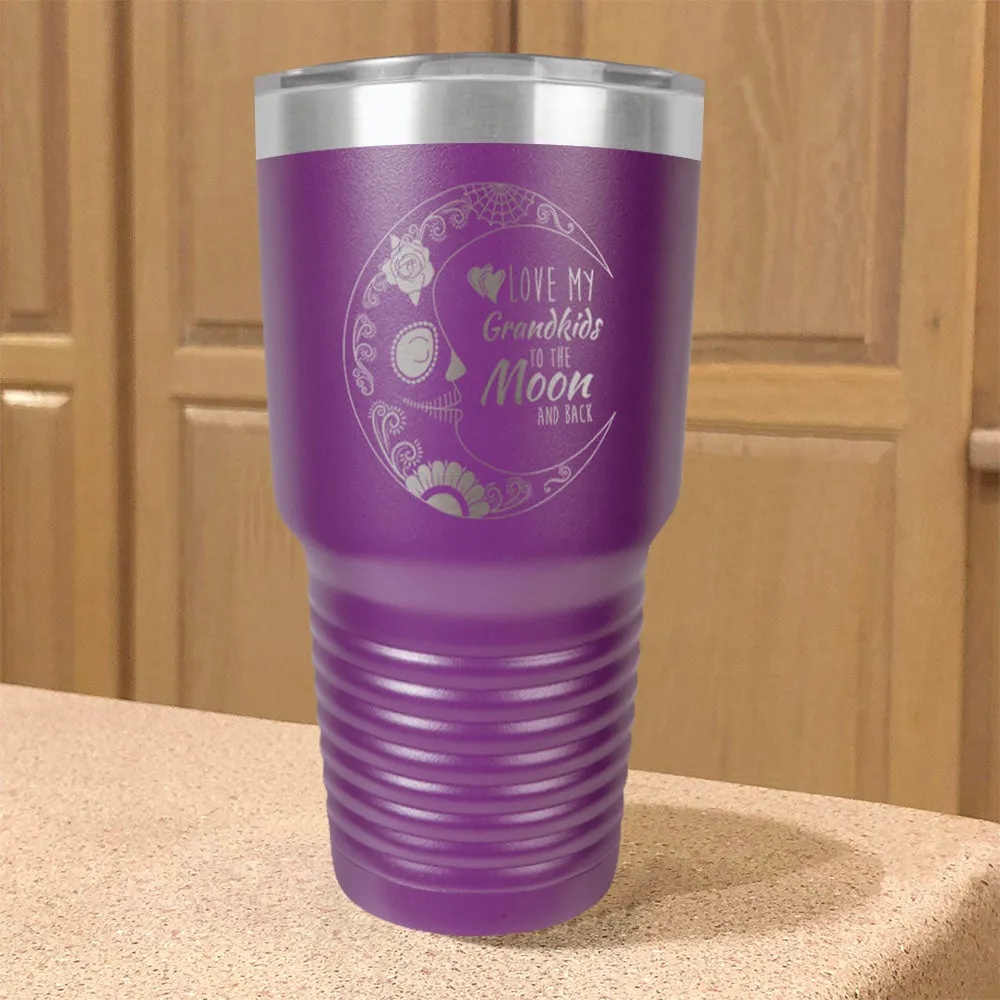 Love My Grandkids Sugar Skull Personalized Stainless Steel Tumbler