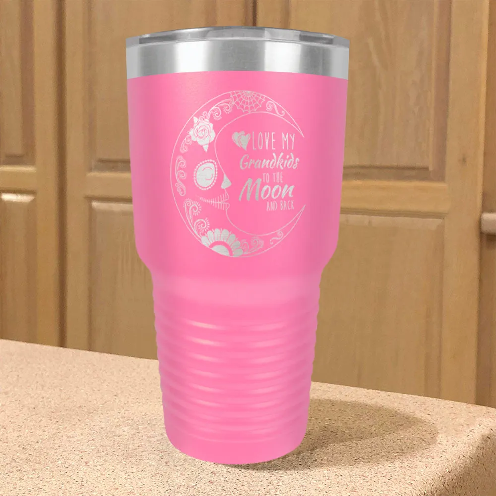 Love My Grandkids Sugar Skull Personalized Stainless Steel Tumbler