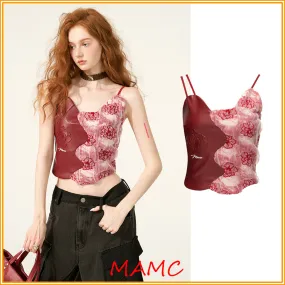 MAMC  |Flower Patterns Casual Style Faux Fur Blended Fabrics