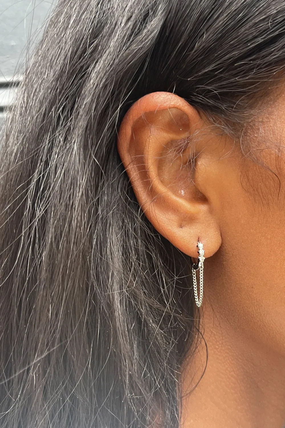 Mini Drop Hoop Earrings