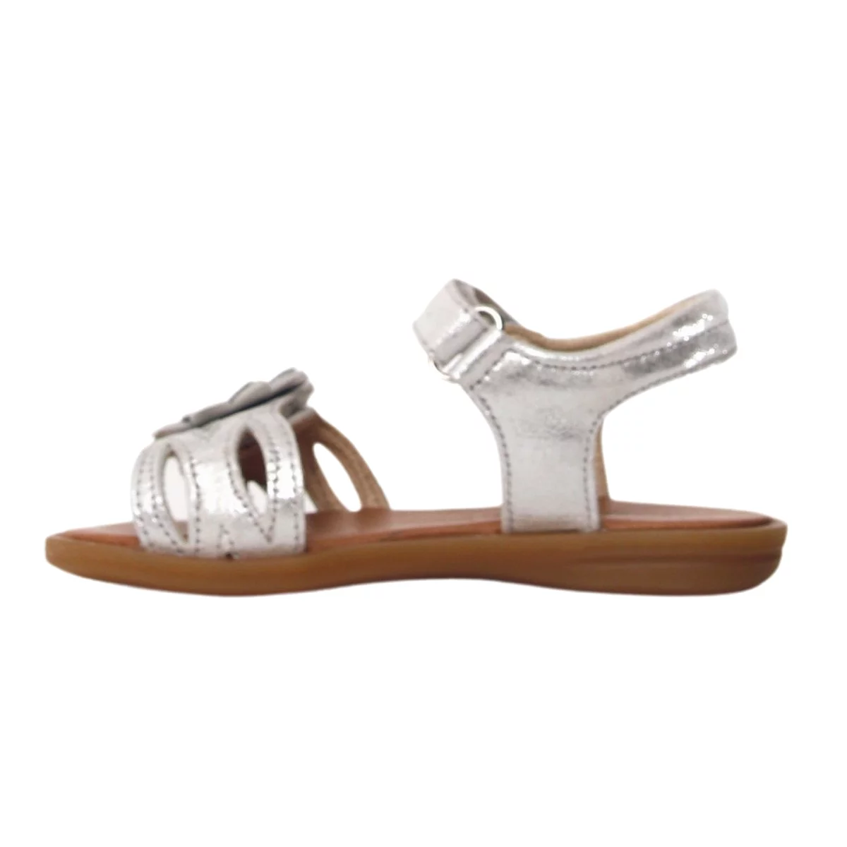 Naturino Girl's (Sizes 26-29) Silver Monet Sandal